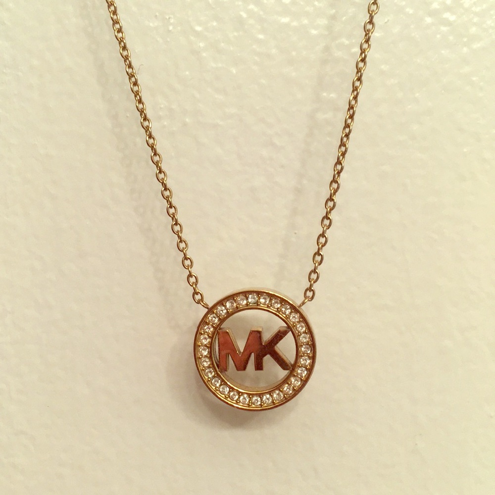 Michael Kors Gold-Tone Logo Pendant Necklace